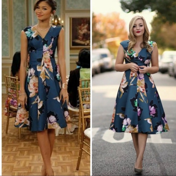 SOLD Anthropologie Moulinette Soeurs Teal Floral - Picture 2 of 12